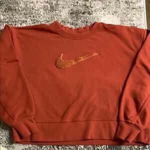 Nike orange crop Sweater with Swoosh Logo
